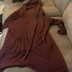 Laila jayde maroon hooded cardigan
